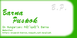 barna puspok business card